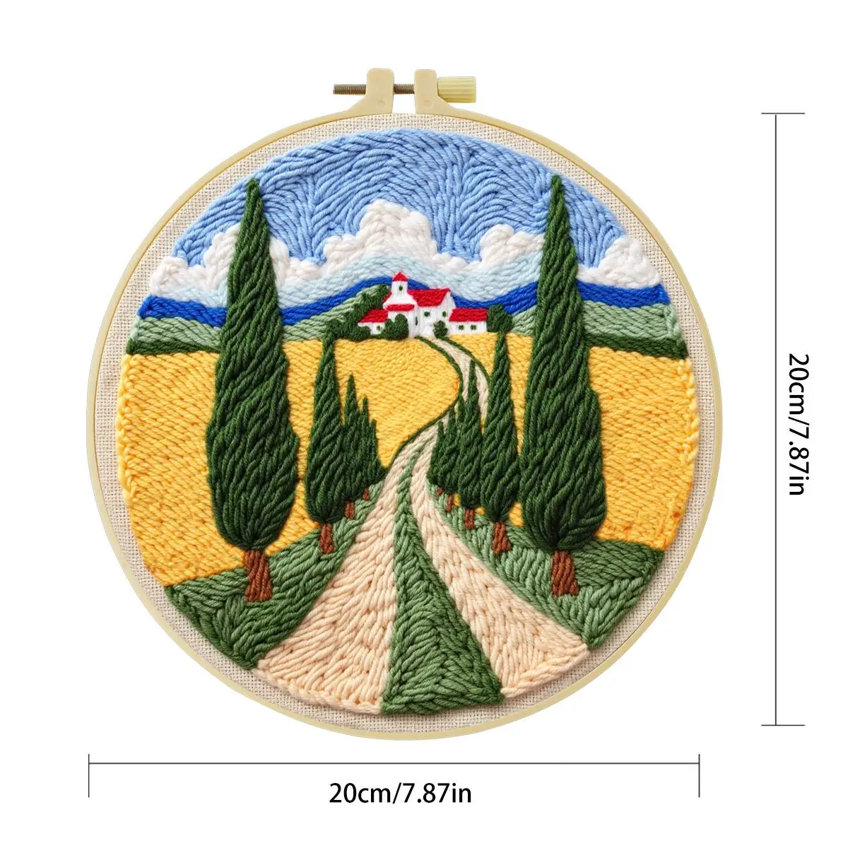 20X20CM/7,87 Zoll Feld-Sticknadel-Set, Stickerei-Kit, Strickstickerei, DIY Handgemachtes Geschenk, Nähkunst – Detail 4