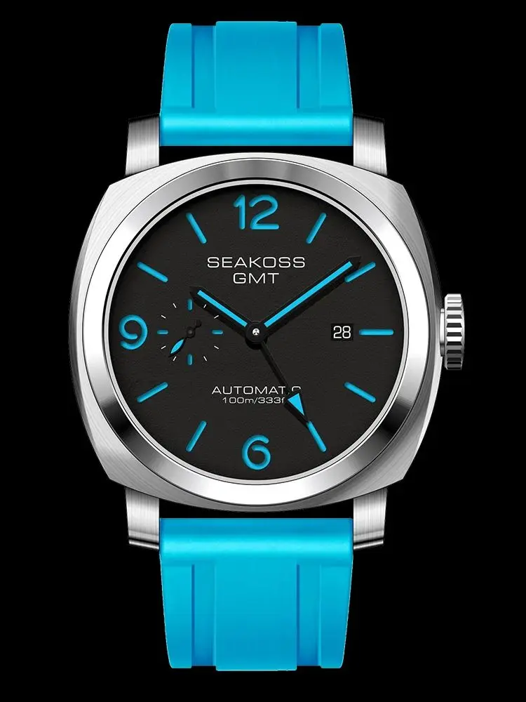 SEAKOSS GMT Super Luminous Diving Automatische Mechanische Uhr Herren 10ATM 1963 Seagull ST2557 Uhrwerk Kalender Saphir Armbanduhr