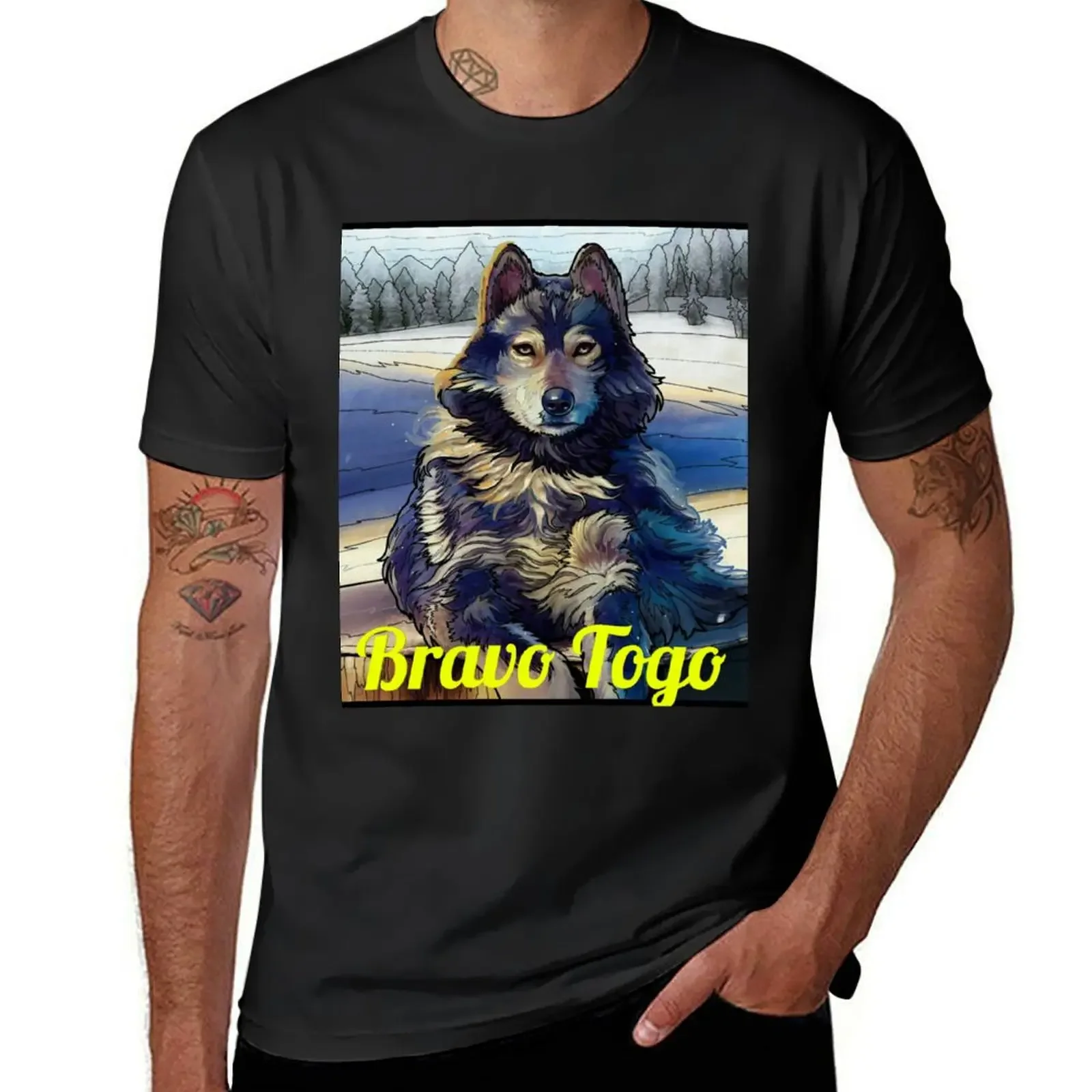 Brave Togo dog design T-Shirt aesthetic clothes blanks quick-drying shirts men