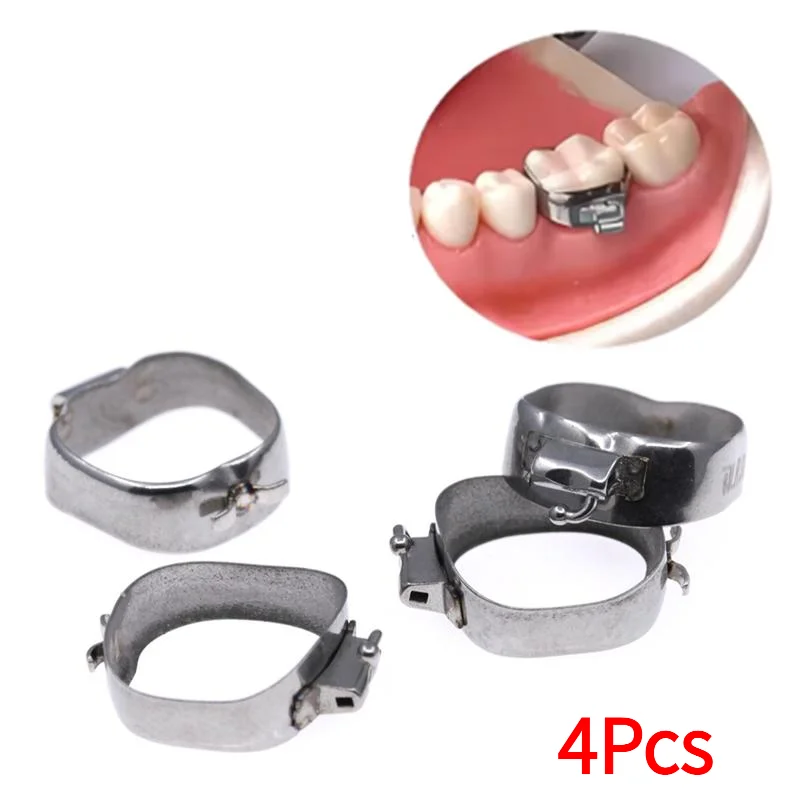 Bandes dentaires premium 4 pièces pour 1ère molaire Roth .022 avec tube buccal pré-soudé 35 # -40 #   pour l'Excellence'