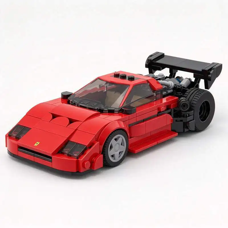328PCS MOC Retro Italian Exotic Super Car Model Custom Building Blocks DIY Street Racing Hill Climb Vehicle Assembly Toy Gift