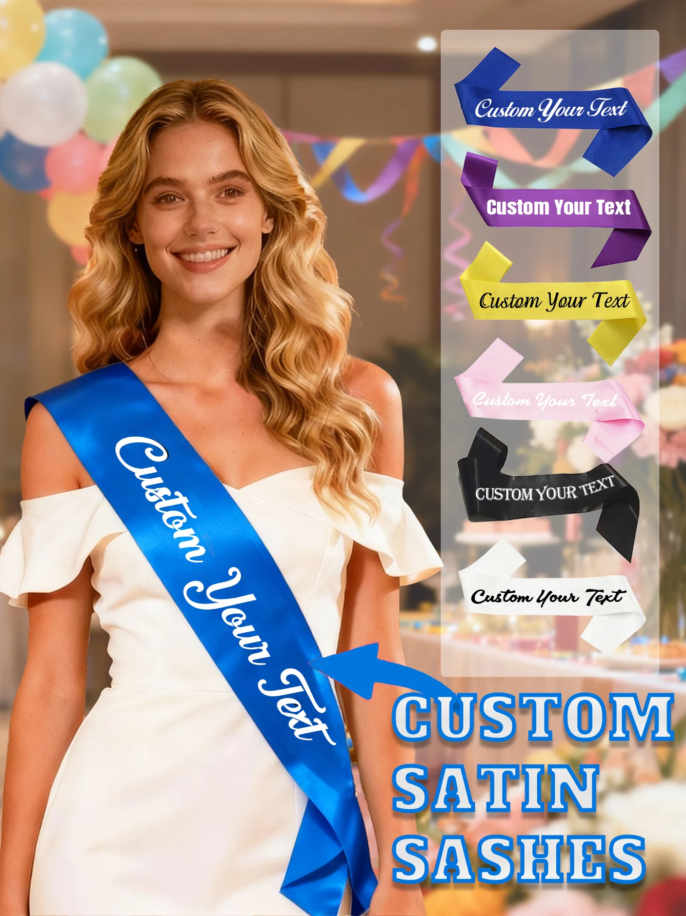 Faja de cumpleaños con texto personalizado, banda de novia personalizada para despedida de soltera, faja personalizada para mamá, faja dulce 16 personalizable,