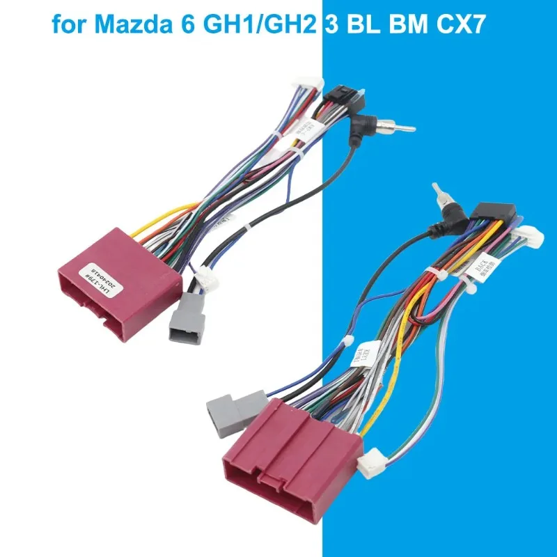 

Для Mazda 6 GH1 GH2/3 BL BM/CX-7 16-контактный на 24-контактный декодер шины CAN, радиоантенна, жгут проводов, адаптер, кабель Android
