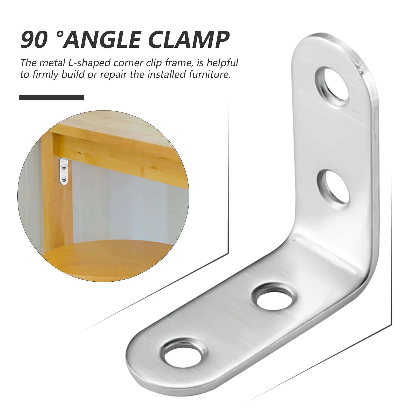 

Stainless Steel Corner Iron Angle Brackets for Furniture Shelves Doors Small Metal Brackets Hardware Accessories Chrome Coated