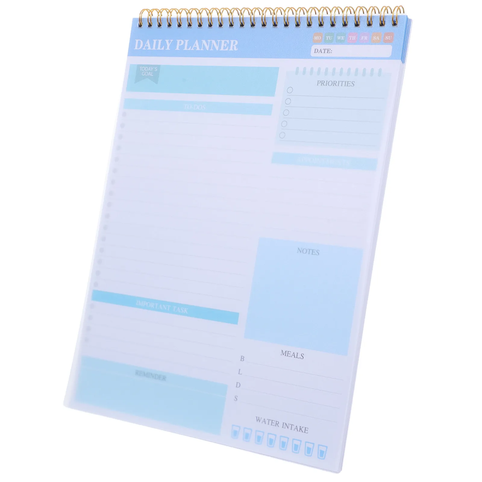 Daily to Do List Notebook Undated Spiral Planner PVC Front Cover Work Organizer Meeting Notes Schedule Notepad