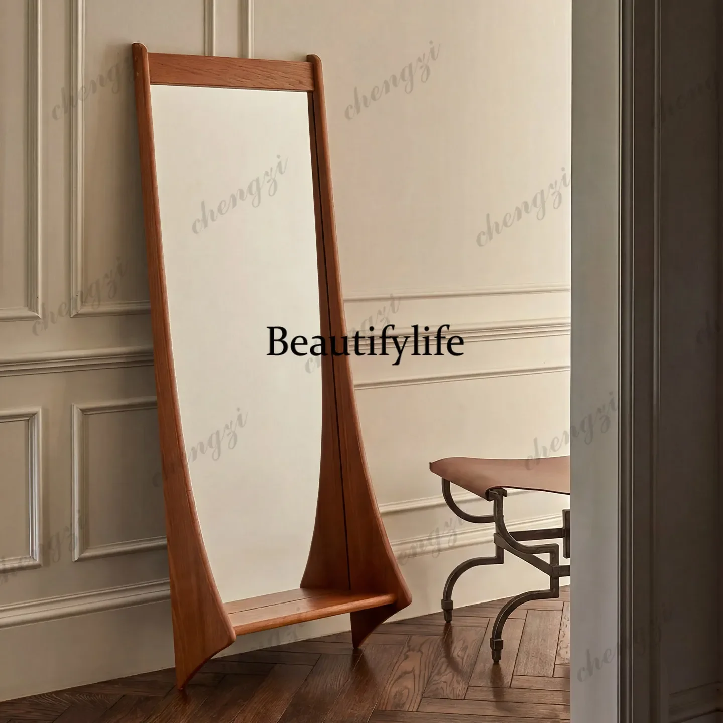H134 Medieval simple arc shadow full body mirror floor mirror home clothing store wall fitting mirror