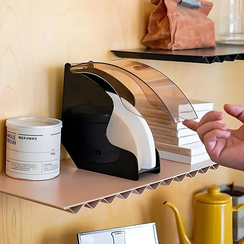 Hand Drip Coffee Filter Paper Holder Storage Rack Fan-shaped Coffee Filter Paper Dustproof Filter Carton Barista Tools