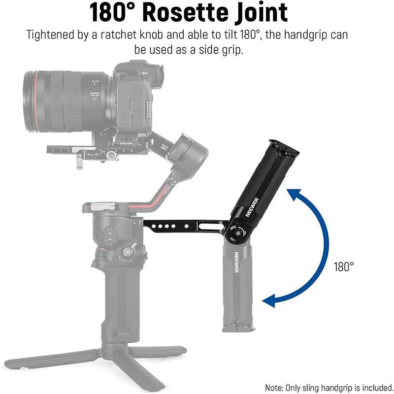 NEEWER Adjustable Sling Handle Grip Compatible with DJI Ronin RS4 RS3 Mini RS 3 Pro RS 2  Gimbal Stabilizer for Low Angle Shot,