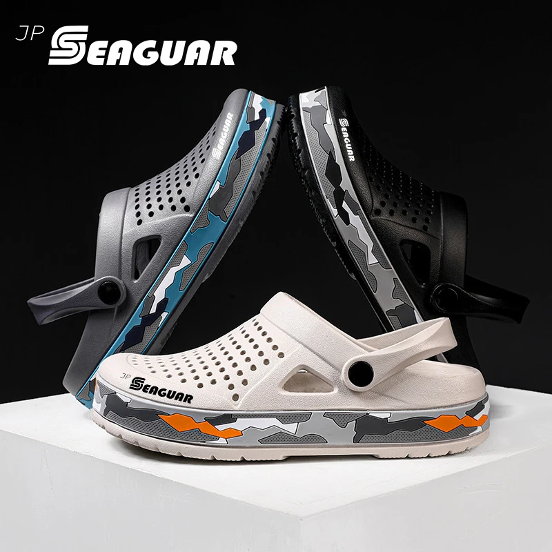 

2025 New Men's Summer Fishing Shoes, Beach Sandals, Outdoor EVA Breathable Herringbone Slippers, Men's Perforated Shoes