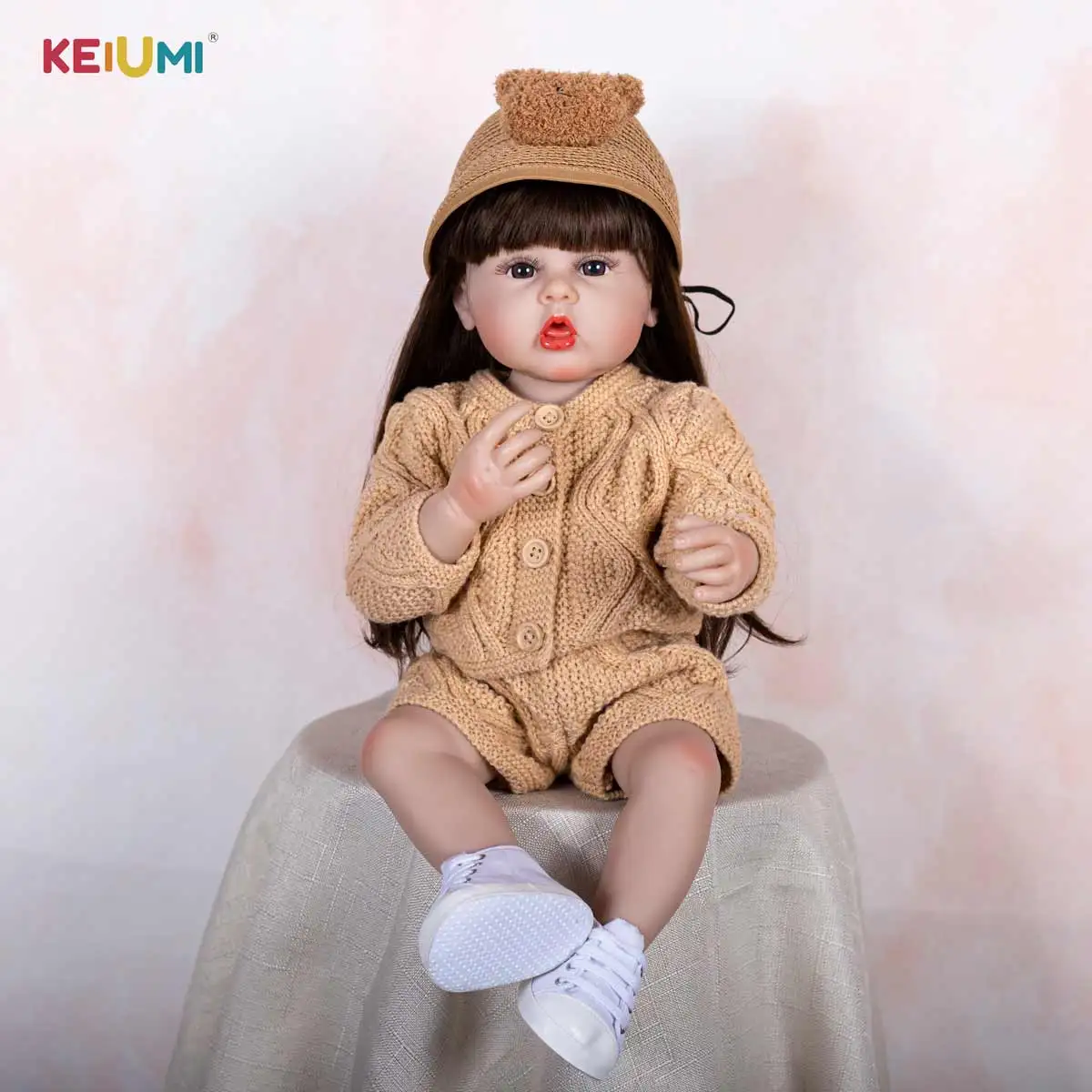 

KEIUMI New Reborn Baby Dolls Lovely Full Silicone Body Waterproof Realistic Princess bebe Reborn Newborn 55 cm Girl Doll Toys