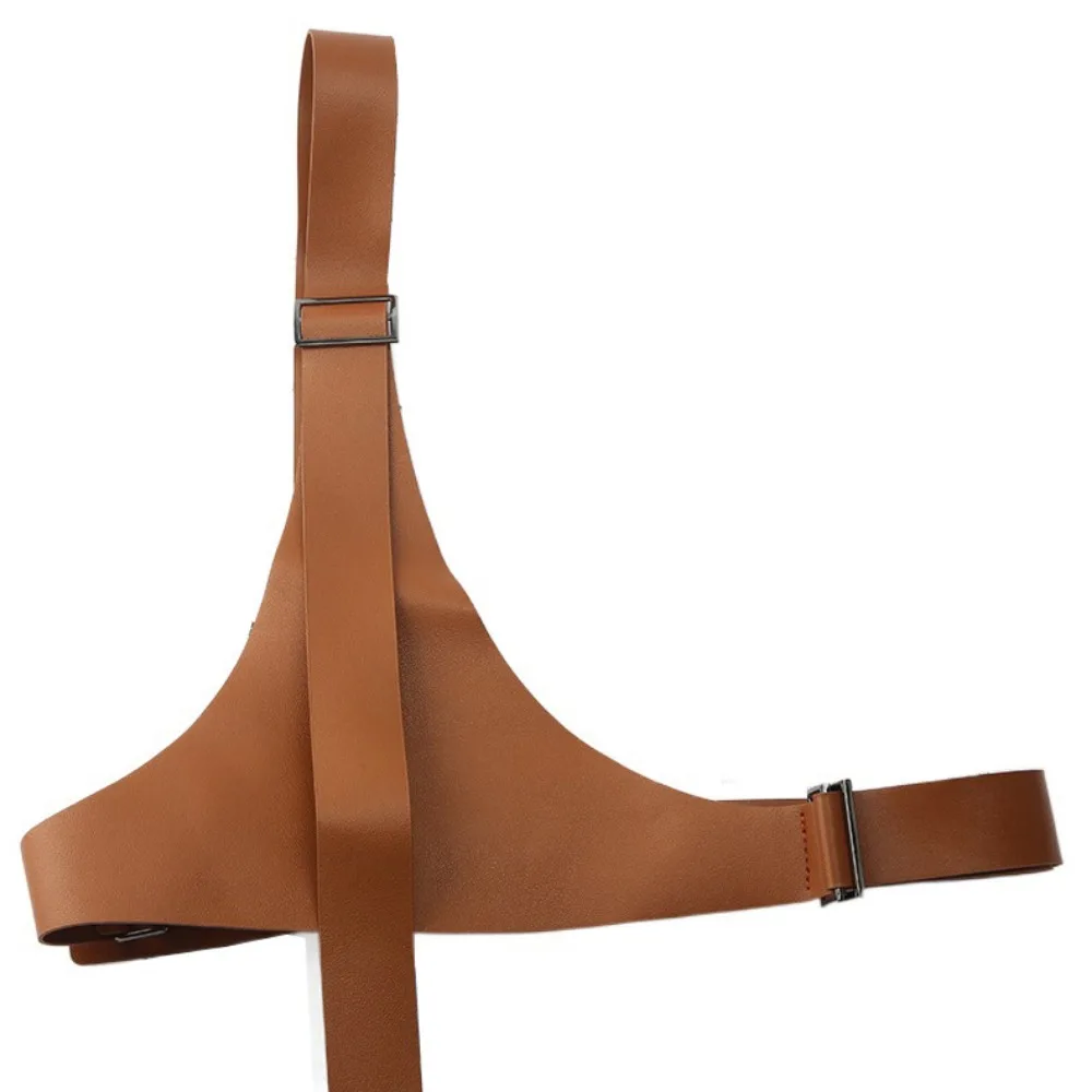Sabuk Selempang Kulit PU Desain Punk Asimetris untuk Wanita, Harness Pinggang Tahan Aus, Cummerbunds Lembut untuk Gaun, Cocok untuk Setelan Gaun