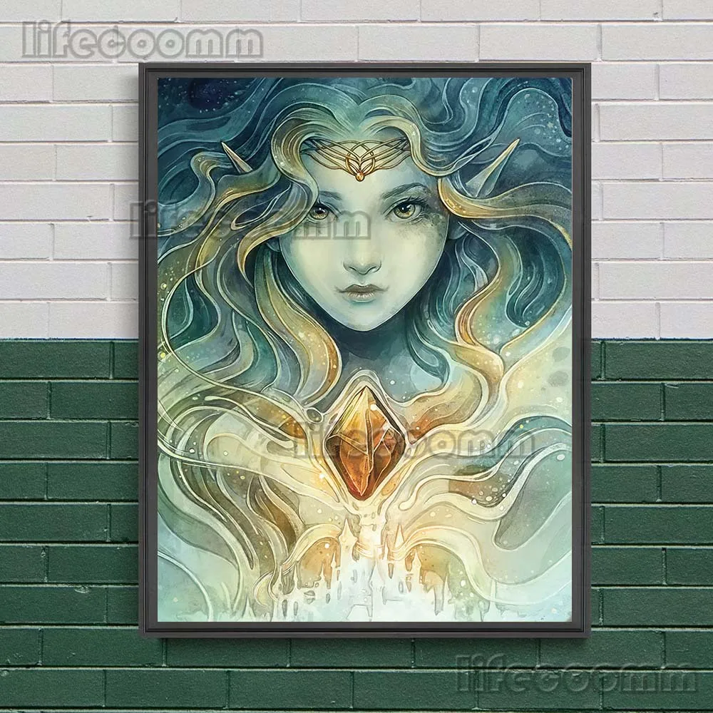 Mermaid Fantasy Wall Art Vintage Canvas Painting Enchanting Sea Demon Retro Poster And Prints Wicca Home Decoration Unframed