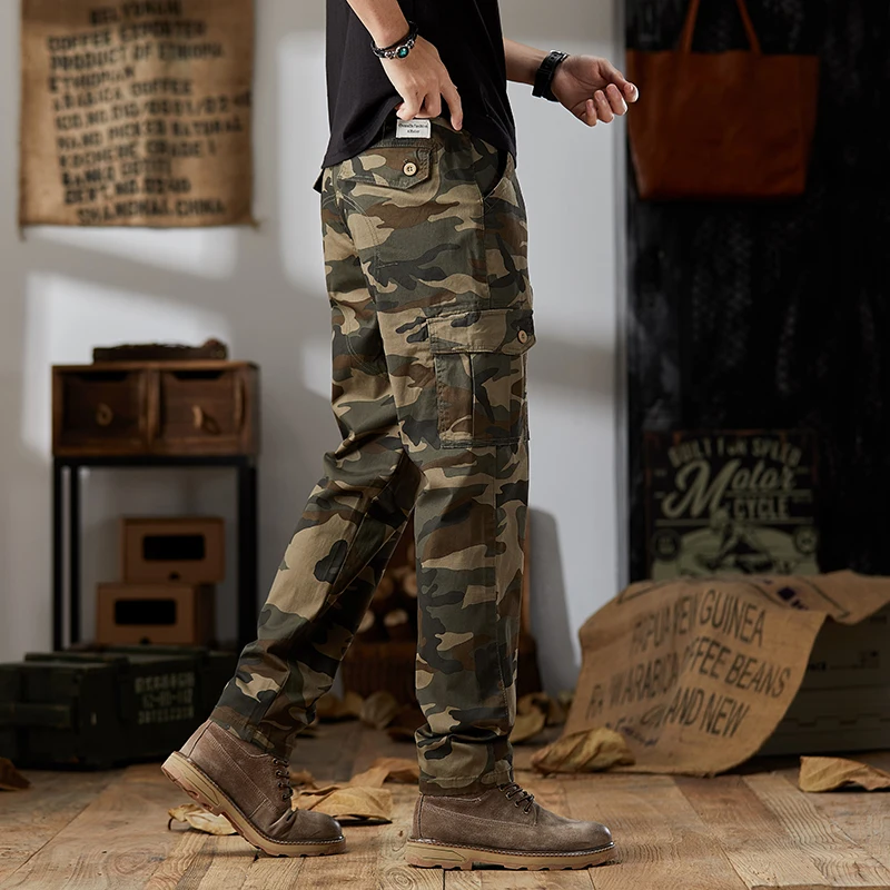 KSTUN Men Camouflage Cargo Pants Stretch Slim Straight Trainning Hunting Workwear Outdoor Hiking Pants Male Utility Pants