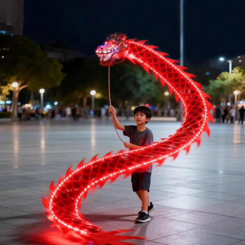 

Креативный светящийся LED-дракон длиной 3 метра с подсветкой для фитнеса на открытом воздухе, ночных тренировок, развлечений для взрослых и детей, обтекаемый дизайн