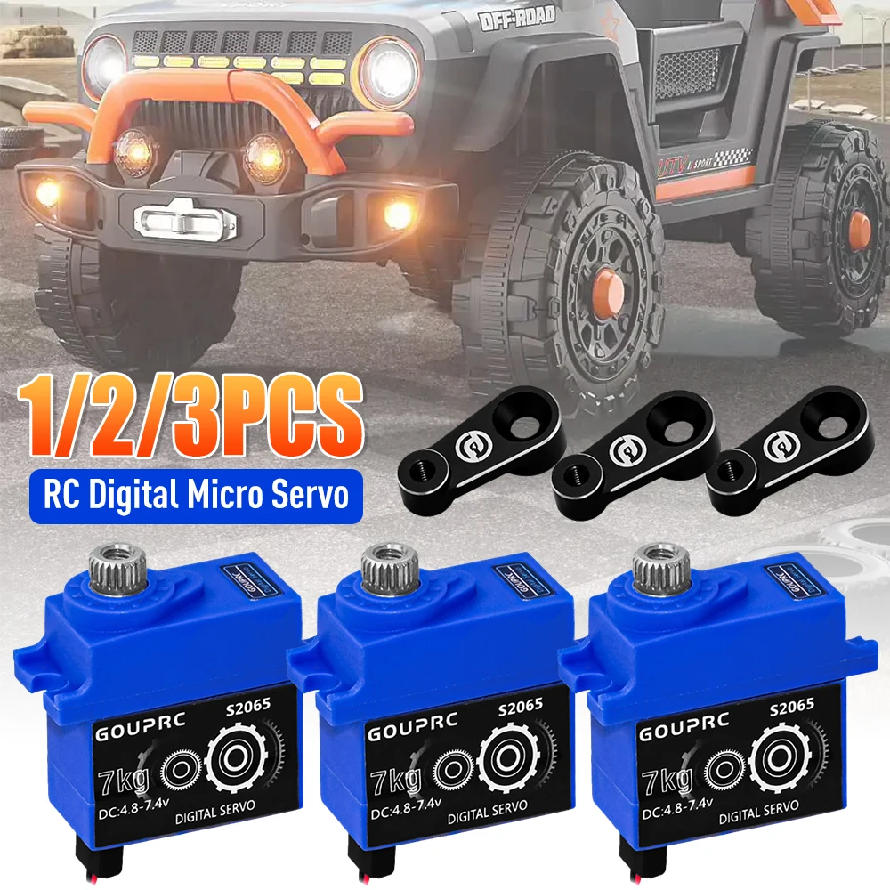 7KG RC Digital Micro Servo with Servo Horn Metal Gear Servo Digital Servo for 1/10 RC Crawler Car SCX10 III TRX4 TRX6 Servo
