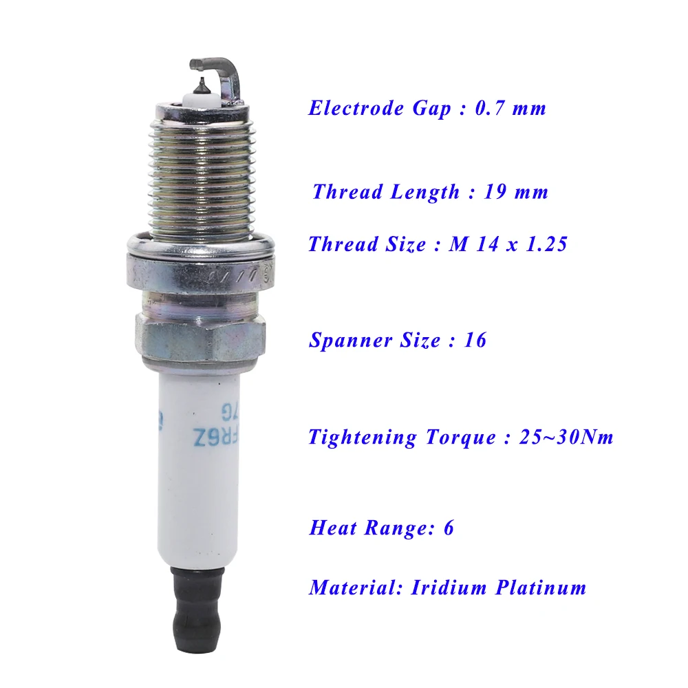 Car Spark Plug For Chevrolet Aveo 1.6L 2011-2016 CRUZE J300 1.8L 2008-2016 EPICA V250 1.8L 2005-2015 VOLT EV 1.4L 2011- IFR6Z7G