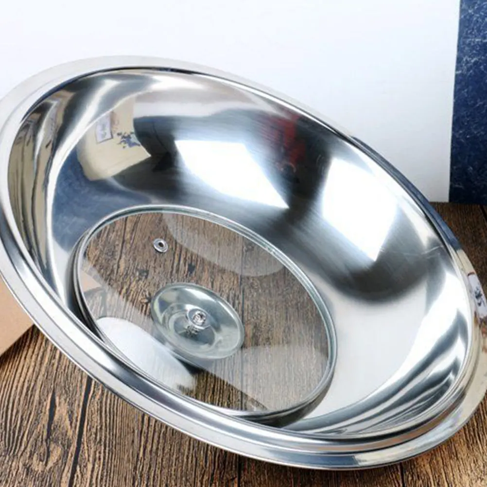

Multi-Functional Stainless Steel Pot Lid with Clear Glass Cover Fits All Pots Pans Boiling Stir Frying Soup Porridge Cooking