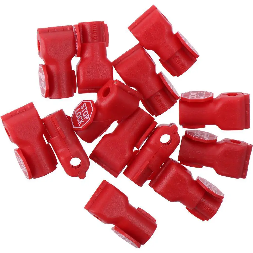 100PCS 6mm Plastic Anti-Theft Locks Red Peg Hook Stop Lock Pegboard Hook Lock Retail Shop Supermarket Black/Red 5mm