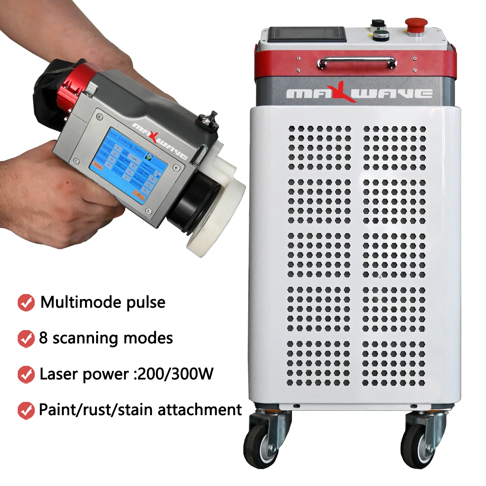 

Laser Cleaning Gun 200W 300W Multimode Pulse Metal Rust Removal 100 Watt Laser Cleaner Air Cooling Laser Cutter Lens Cleaner