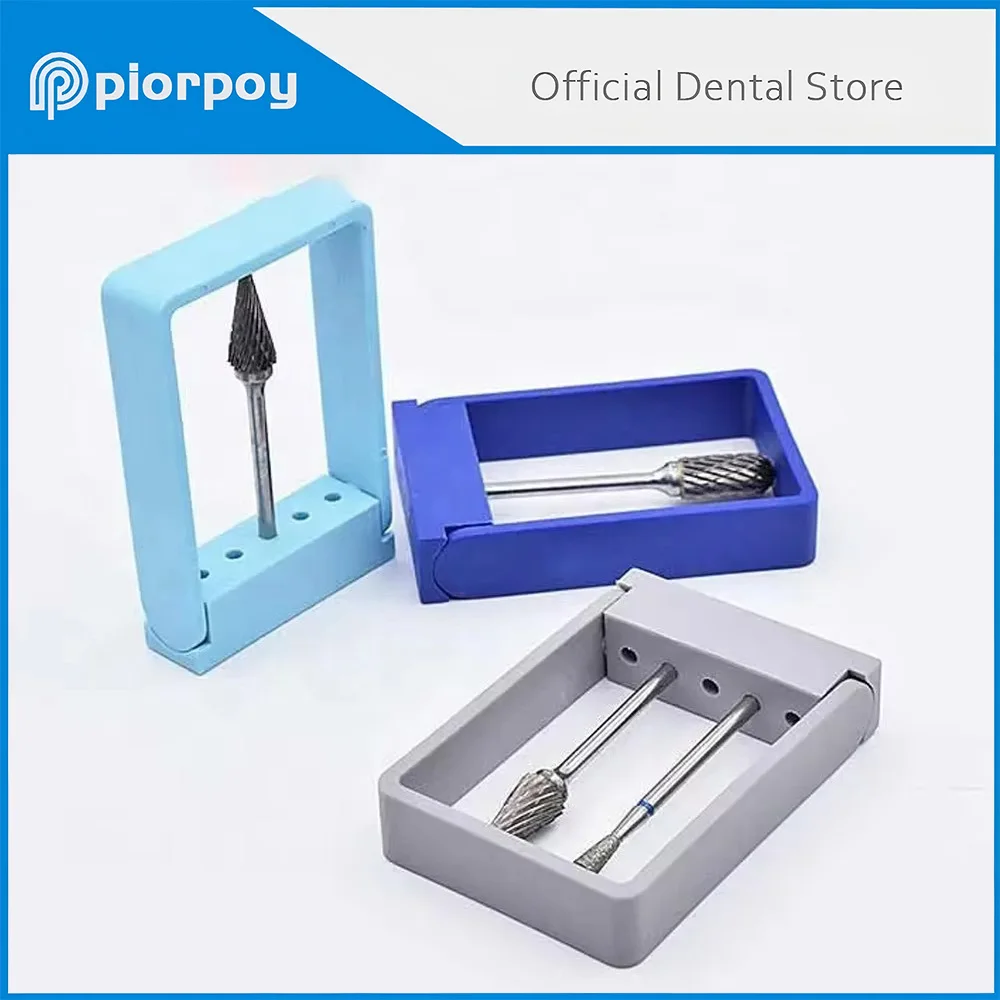 PIORPOY 5Holes Dental Bur Holder Dentistry Strawberries Placement Sterilizer Case Disinfection Box Odontologia Tools Dropship
