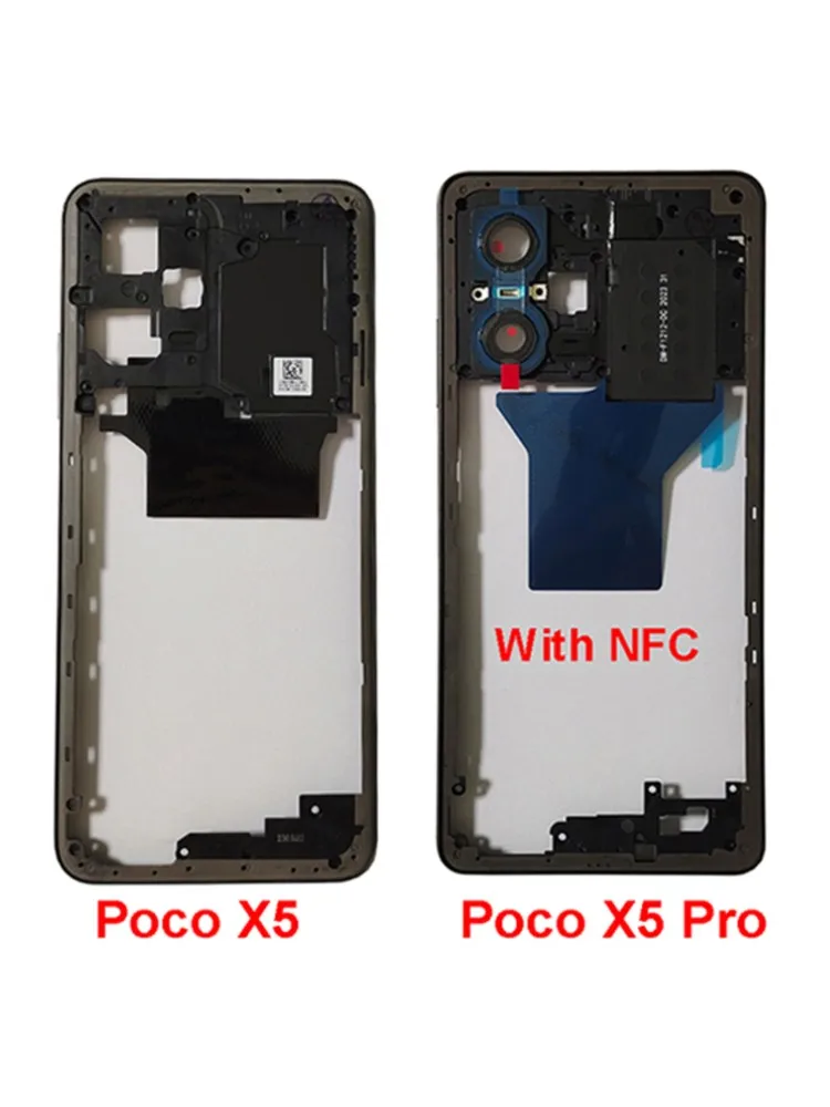 Ramka środkowa do Xiaomi Poco X5 Poco X5 Pro z tylną pokrywą NFC Obudowa przedniej ramki Obudowa z przyciskami głośności Części naprawcze — zdjęcie produktu 7