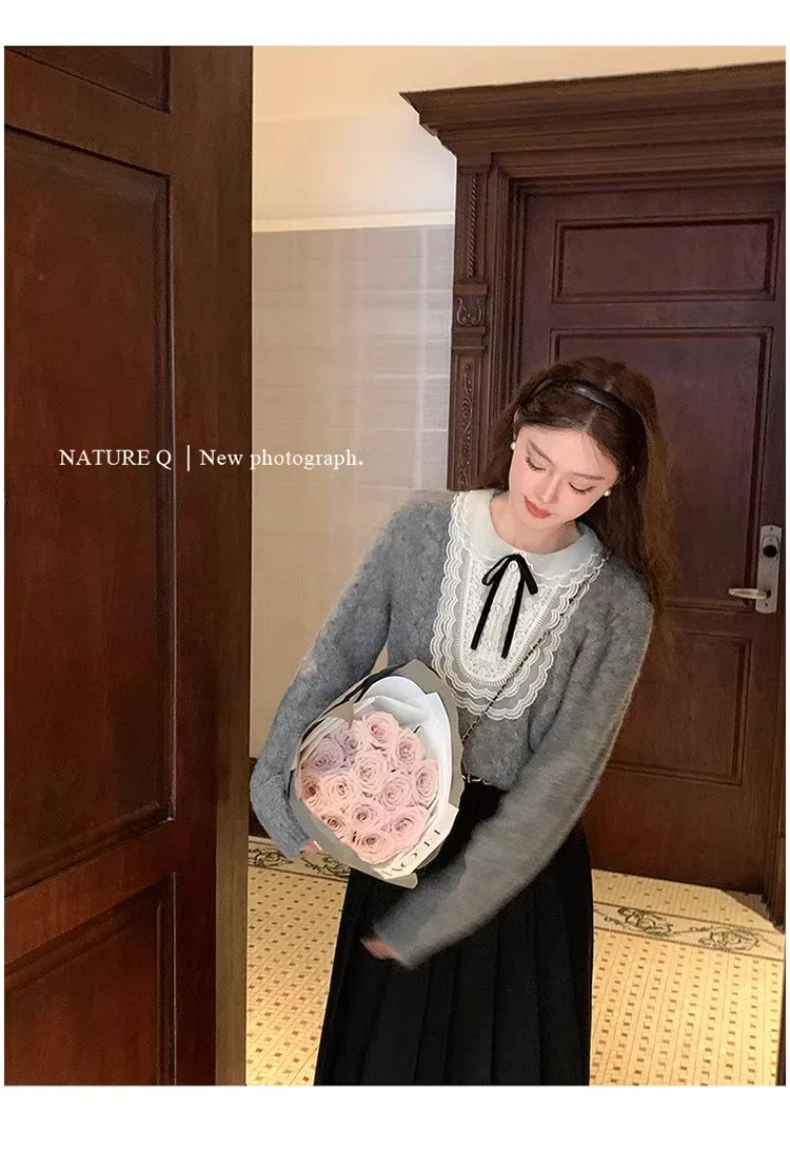 KUSAHIKI Fashion Bowknot Pullover Twisted Sweater Women Autumn Winter Korean Girls Knitted Tops 2024 New Knitwear Sueter Mujer