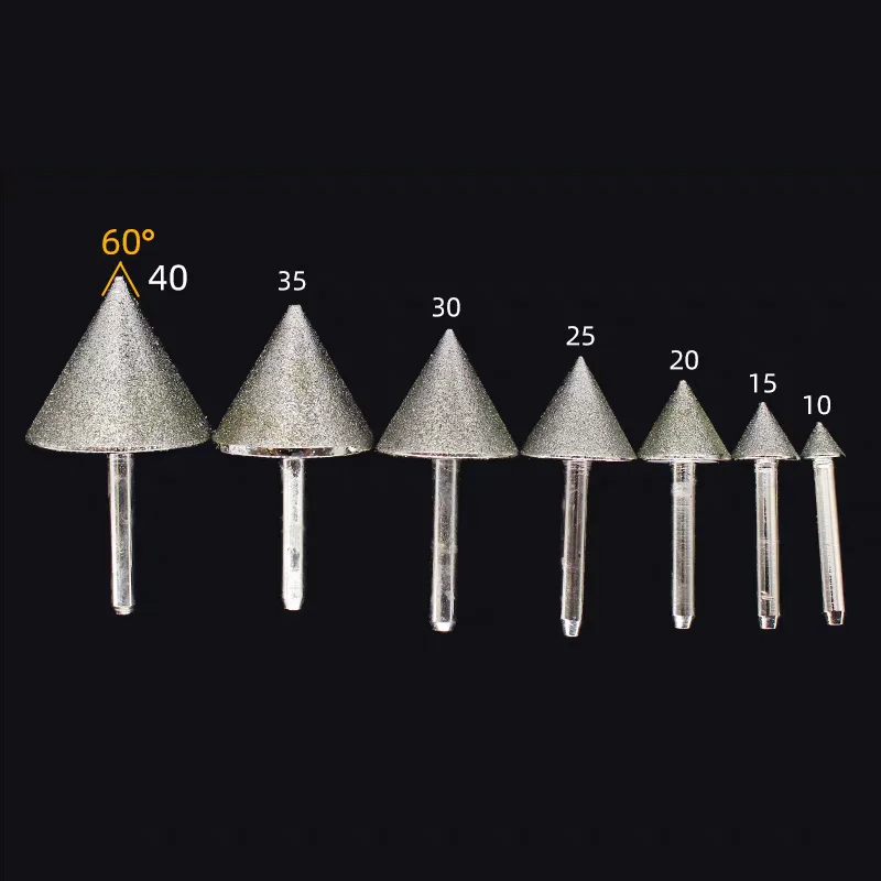 70mm 80mm 60-Grad-Konisches Galvanisiertes Diamant-Fasenwerkzeug für Elektrische Schleifmaschinen, Lochöffner für Glas und Metall 80 # 240 # – Detail 3