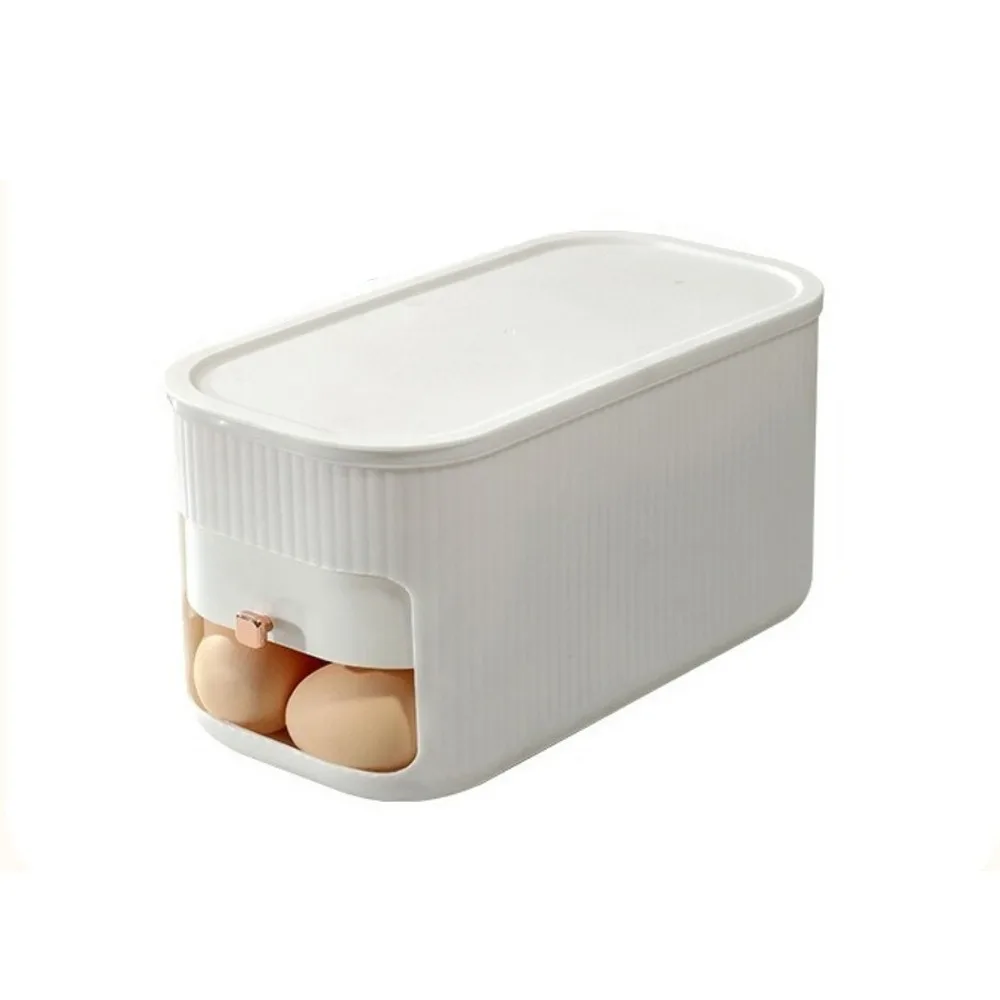 

Plastic Egg Storage Box Large Capacity Food Grade Scrolling Egg Holder with Lid Space Saving Egg Dispenser Refrigerator