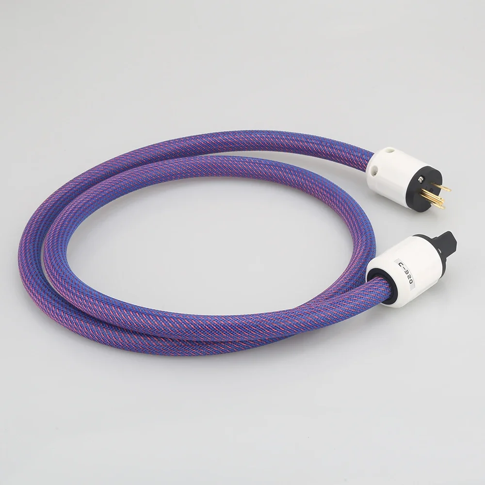 Audiocrast P102 +DW27 HIFI Power Cable 4square OFC Copper Wire Hi-Fi AC Mains Cable Audio Grade Power Leads US Plug Power Cable