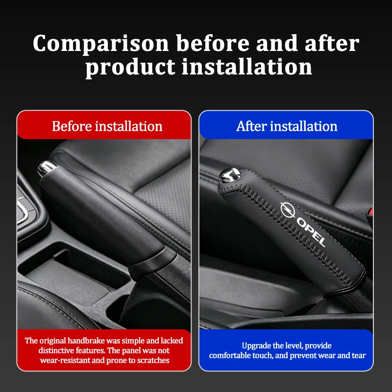 Car Leather Handbrake Cover Protective Sleeve Hand Brake Protection Accessories For Opel ADAM ASTRA J K CORSA E INSIGNIA MOKKA