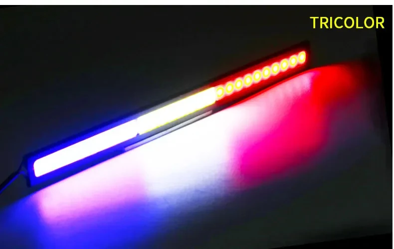 2 Stuks 17 Cm Auto Led Lichtbalk Cob Auto Motor Voertuig Staart Drl Dagrijverlichting Koplamp Decoratie Strips Wit 12V