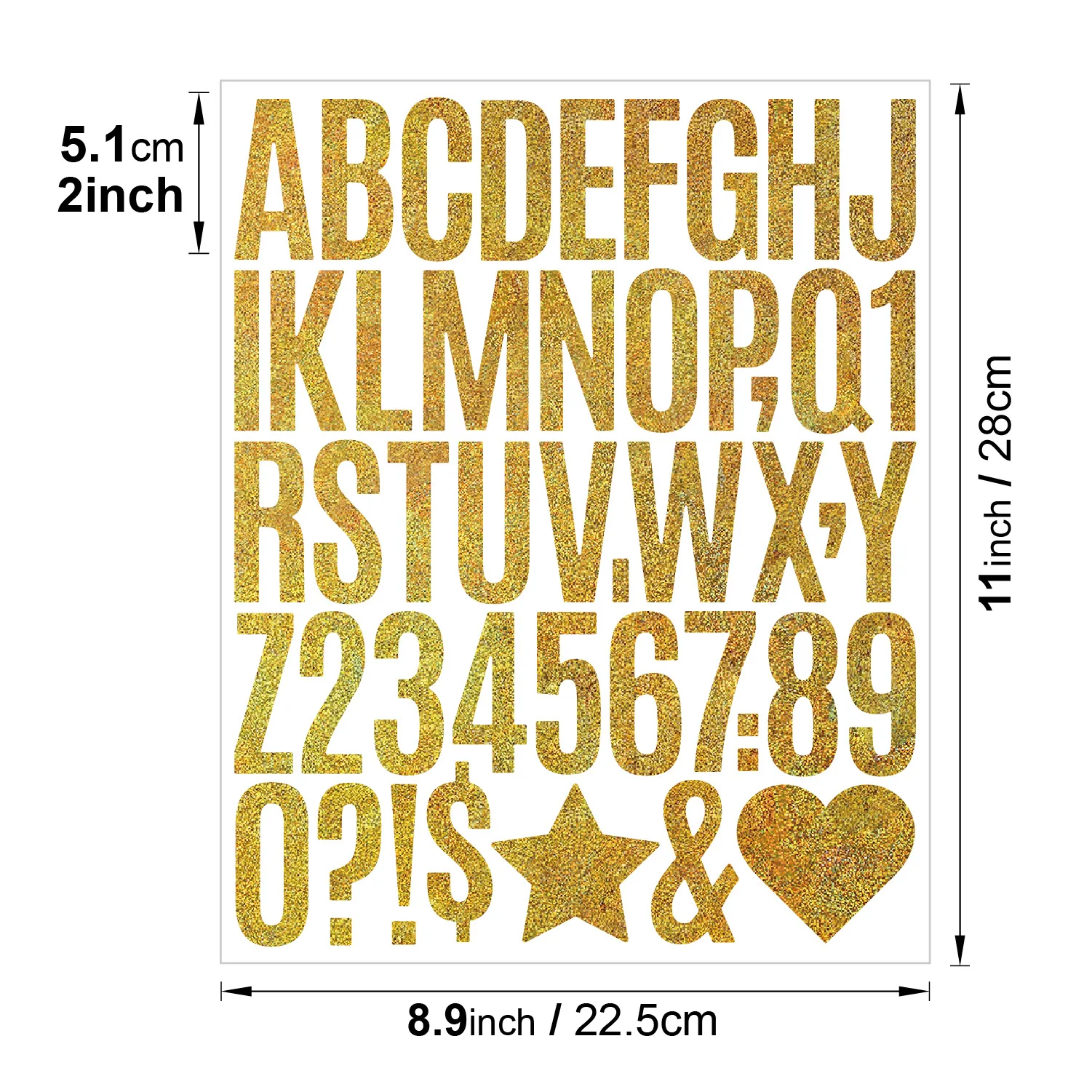 Glitter Gold  Alphabet Number Stickers Self Adhesive Waterproof for Gift Tag Party Favor Handmade Bag Decoration Heavy Duty