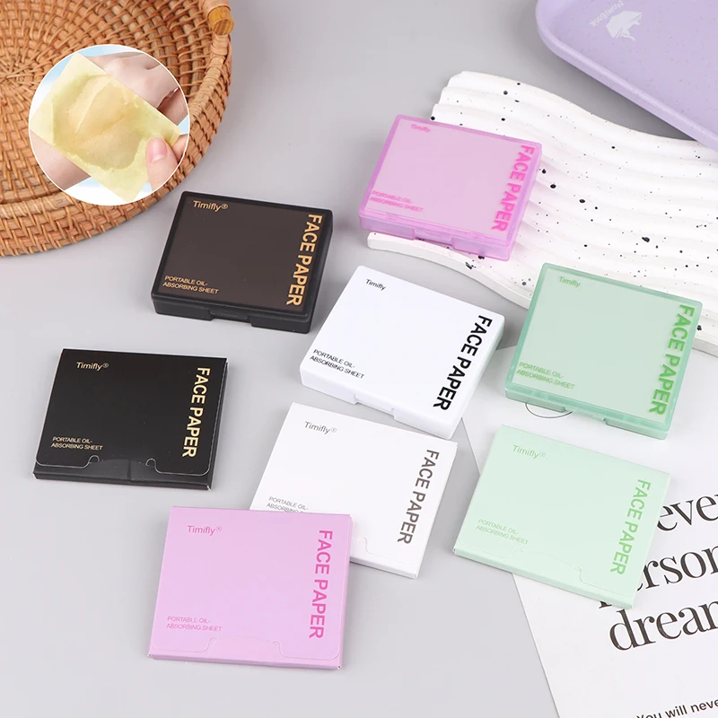 Oil Blotting Sheets With Makeup Puff 100pcs Matting Face Wipes Oil Control Paper Oil-absorbing Cleaning Makeup Tools Skin Care