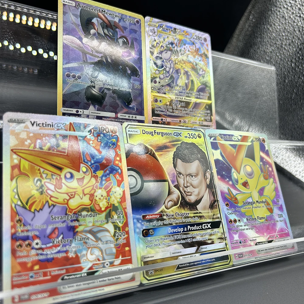 DIY PTCG-verzamelkaart Mewtwo Vstar GG044/GG70 Crown Zenith: Galarische galerij Holo TCG-foliekaart Brekingskleur Flash-geschenken