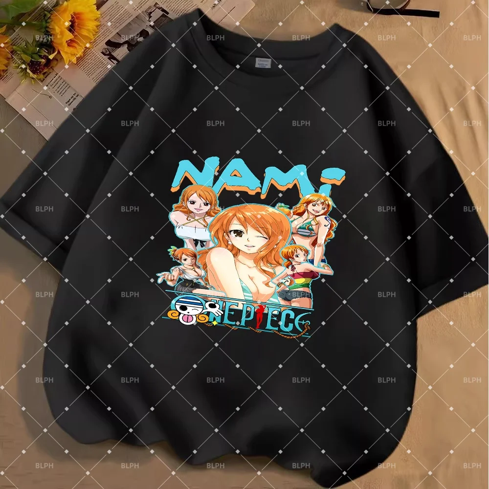 

Милая детская футболка с рисунком Луффи из One Piece, забавная футболка с мультяшным аниме-принтом для мальчиков и девочек, идеальный подарок для любителей One Piece