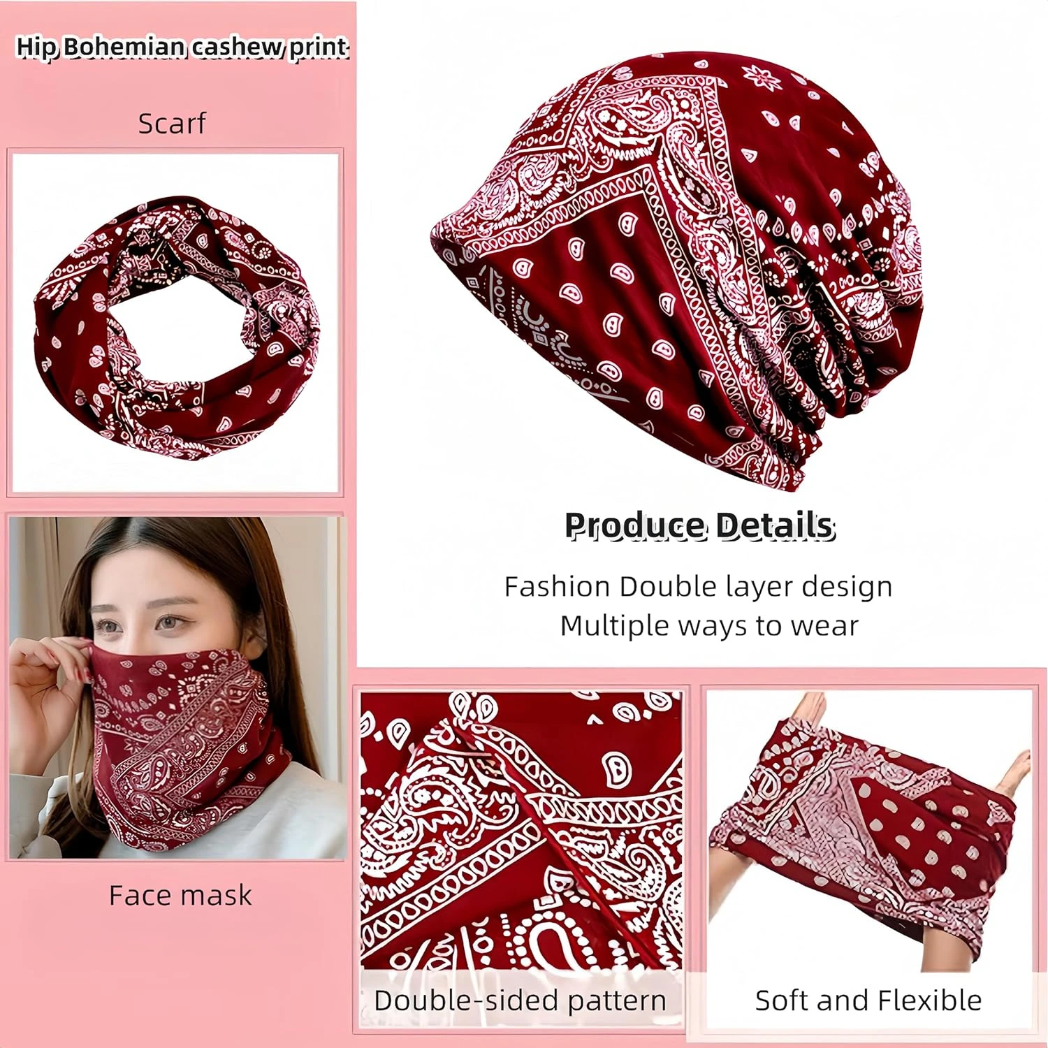 Gorro turbante holgado cálido, elegante y increíblemente suave para mujer: una opción cómoda y acogedora para gorras de quimio también doble como