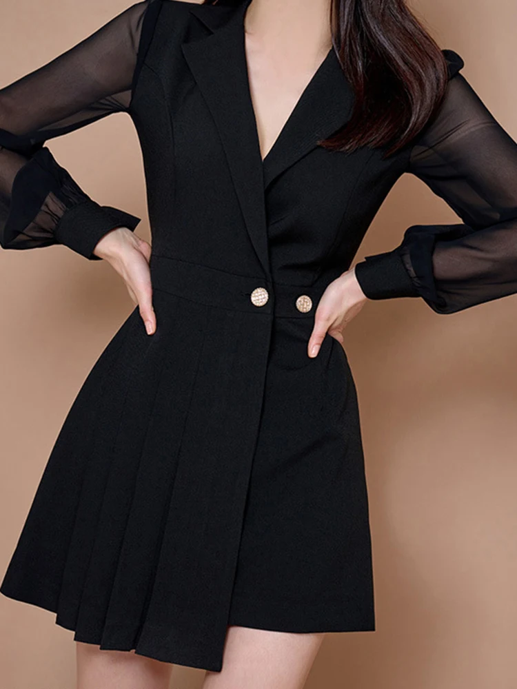 New Spring Ladies Work Style Formal Short Dresses Women Clothes Elegant Office Commute Long Sleeve Slim Mini Dress Mujer Vestido