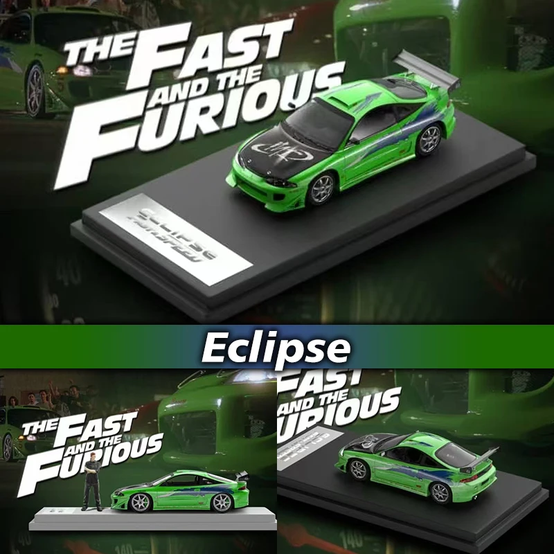 

FS In Stock 1:64 Robocar Eclipse D30 FNF Green Diecast Diorama Car Model Collection Miniature Fast Speed