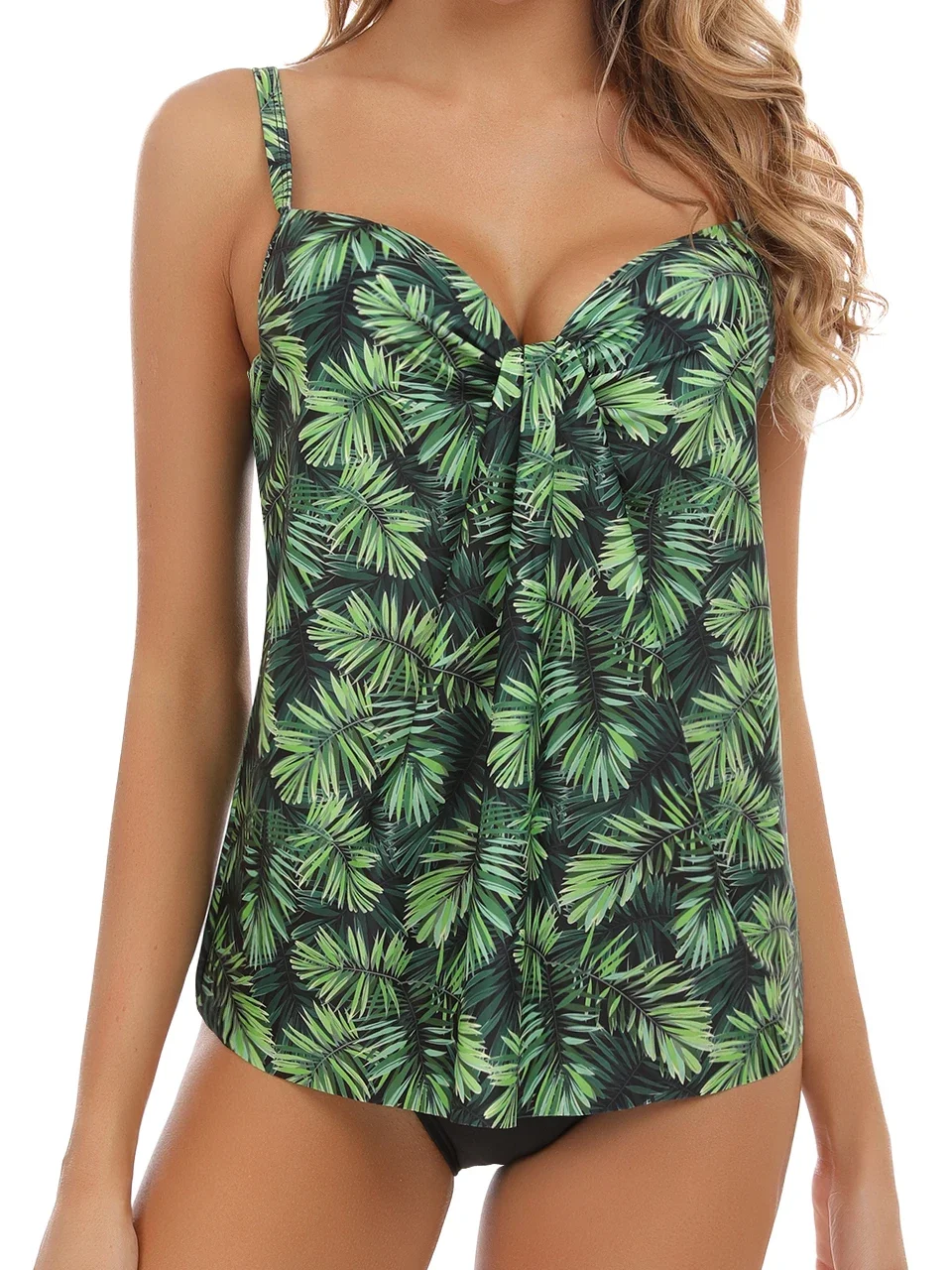 2025 Straped Tankini مجموعة ملابس السباحة النساء ملابس سباحة مطبوعة الإناث رفع ارتداءها الاستحمام لباس سباحة الصيف بحر