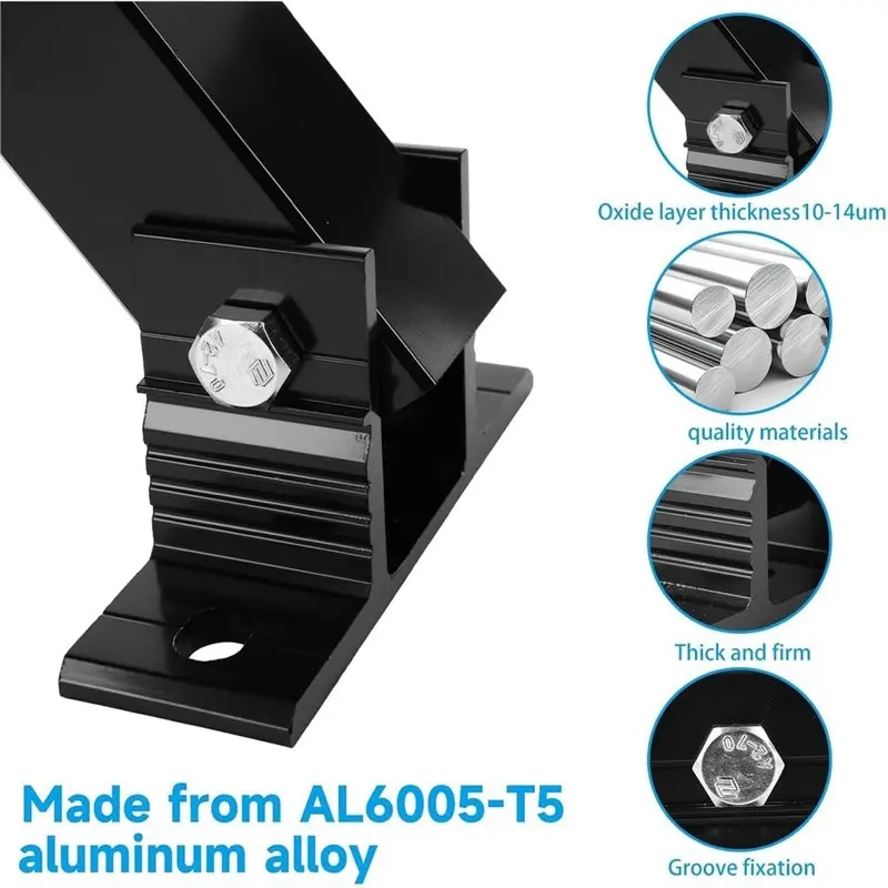 [NEWA76K!】 Easy Assembly Aluminum Alloy Solar Panel For Flat Surface Roof RV Boat Off-Grid (Mount Only