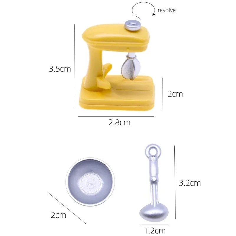 1 قطعة 1/12 دمية صغيرة لطيف خلاط خلاط نموذج الغذاء اللعب مسرح المطبخ مصغرة دمية ديكورات منزلية أثاث الإكسسوارات