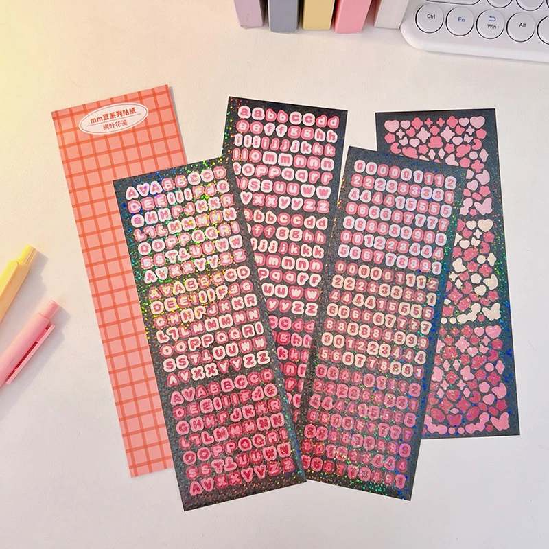 

4Sheets Laser Bling Letter Gift Alphabet Sticker Decorate Photocard Scrapbooking DIY Photo Album Stationery Supplies Kid Sticker