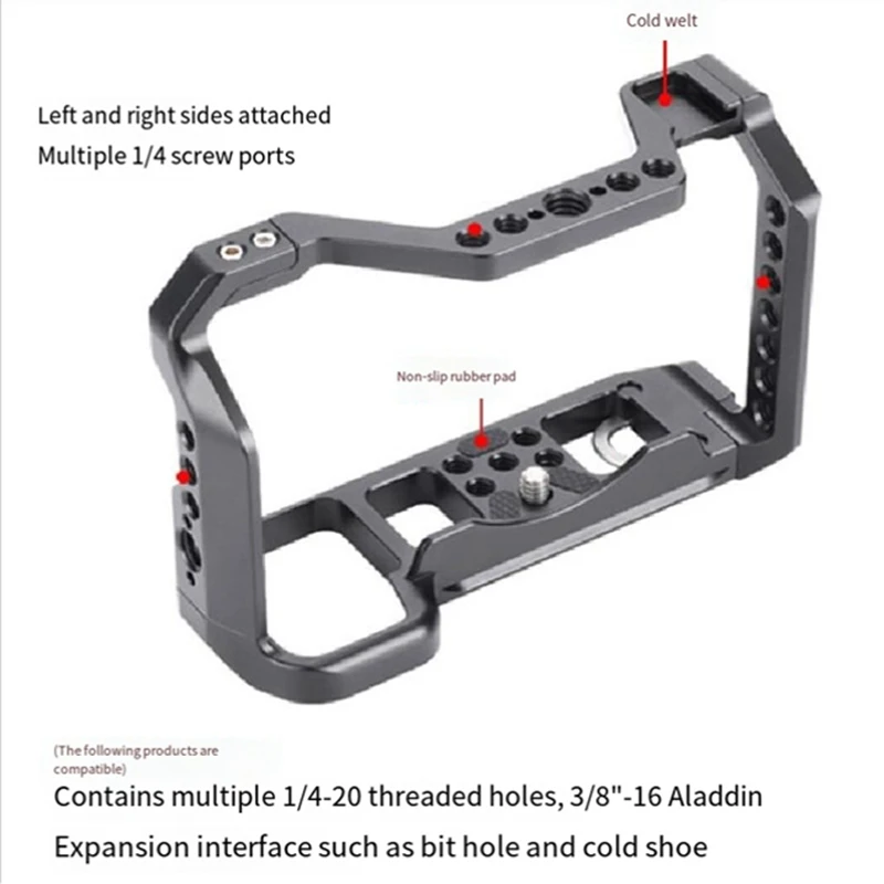 For Sony A7C DSLR Rabbit Cage Sonya7c Metal Rabbit Cage Photography Expansion Tripod Bracket Accessories