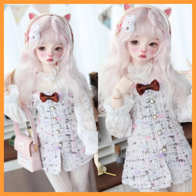 1/3 Scale 1/4 Scale Sweet Cute Color Blocked Knitted Coat White Stocking Lace Inner Fit 3points 4points Action Figure Model Toys