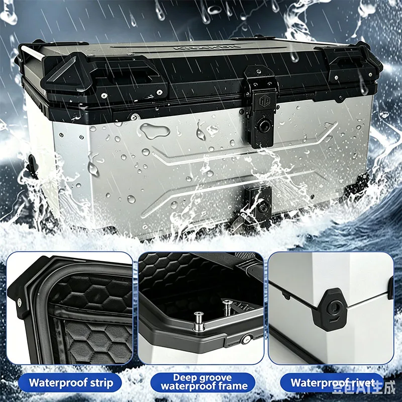 45L Motorcycle Helmet Box Top Tail Rear Luggage Storage Tool Cases LockTail Box Motorcycle Trunk Motor Accessories