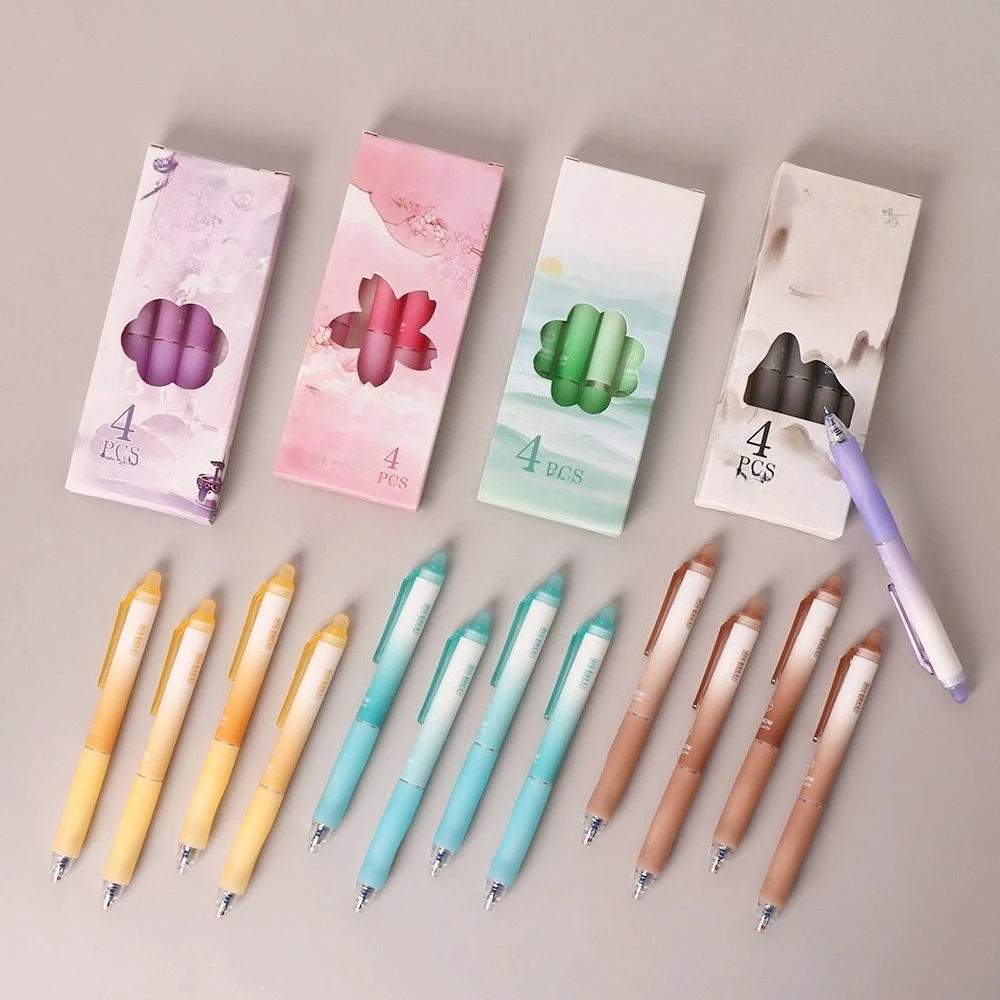 

Erasable Quick Drying Soft Grip Neutral Pen, 4-piece Set, Press Quick Drying Neutral Pen, Student Stationery, Office Supplies