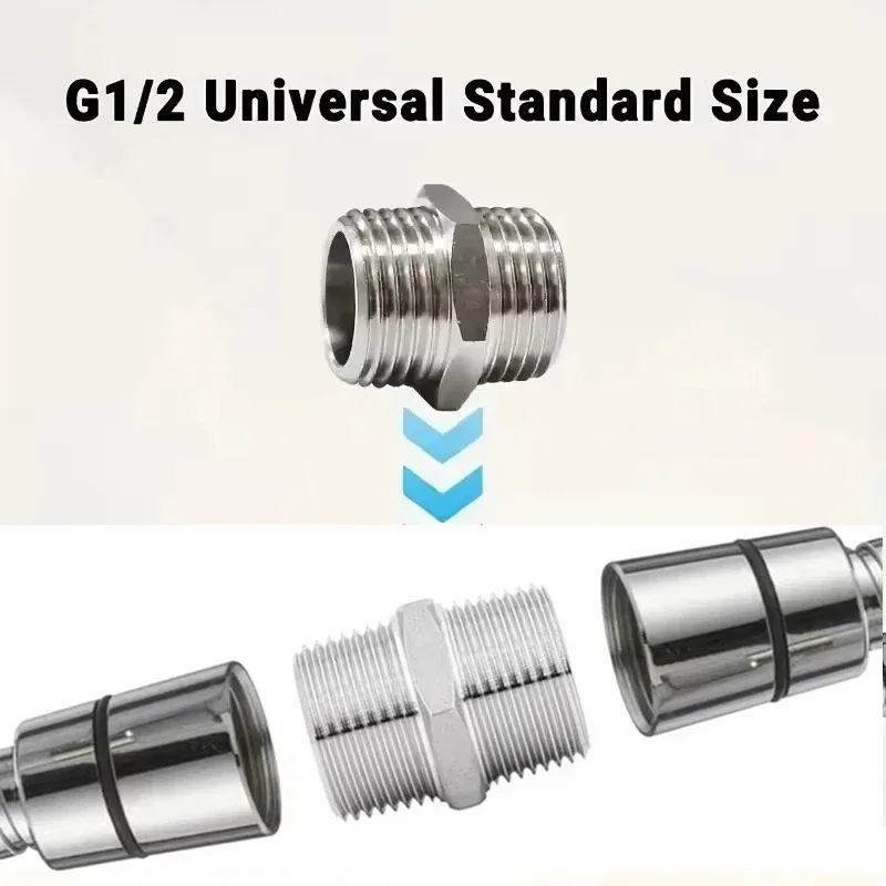 1 shower hose extension tube universal hose extender bathroom accessory, suitable for DIY shower, bathroom, RV, outdoor shower