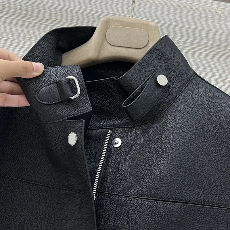 Manteau blazer en cuir pour femme de haute qualité avec col, en peau de mouton, sophistiqué et luxueux 25919115