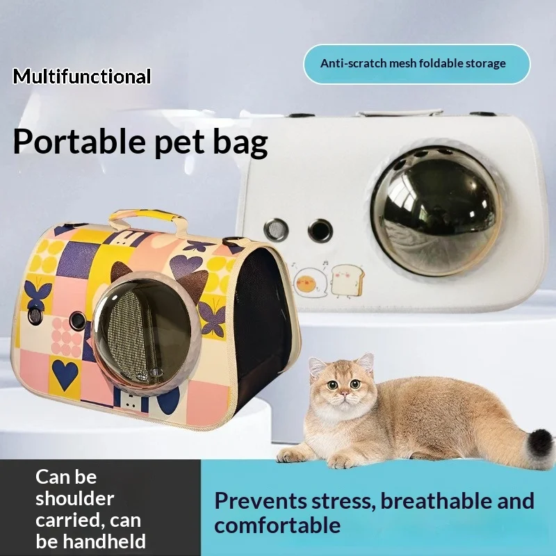 

New Portable Single Shoulder Cat Carrier Backpack, Double Side Opening Large Capacity Breathable Pet Travel Bag for Outdoor