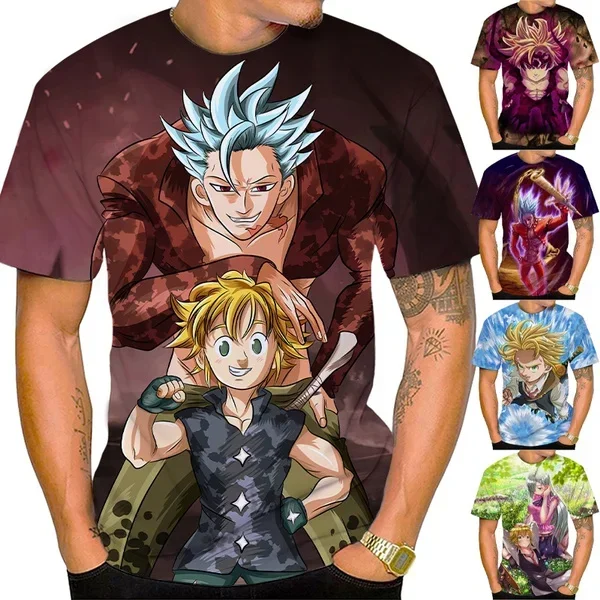 

Summer Anime Seven Deadly Sins Meliodas 3D Printing Men T-shirt Unisex Fashion Casual Short Sleeve Harajuku T-shirt